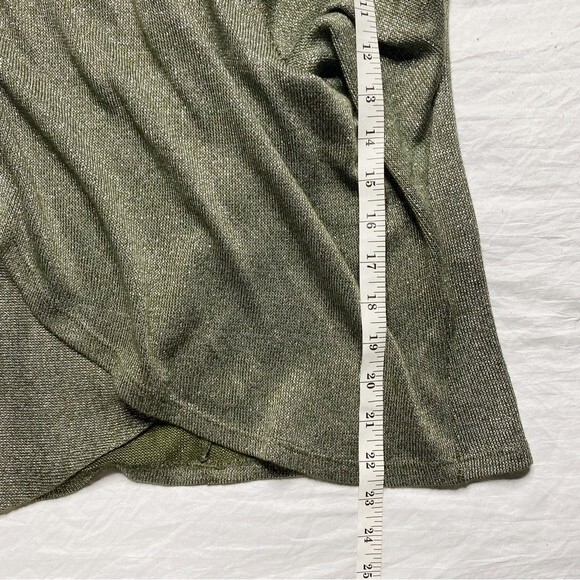 1. State Sparkle Knit Cross Front Top Army Green Heather Metallic Balletcore XS - Picture 8 of 8